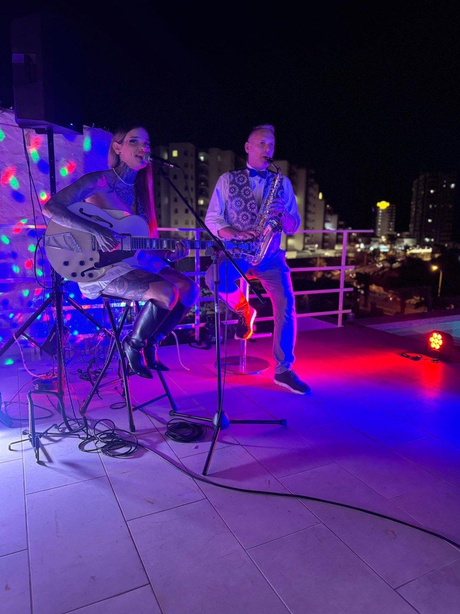 Bachelor party group at the Scandal show venue in Tenerife — Moments 3